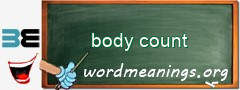 WordMeaning blackboard for body count